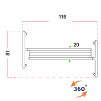 Separè autostabile ALA ROLLER "vetroplastico" - cm 516x190h (5 elementi)