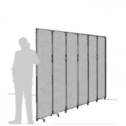 Separè a parete CLIPPER ROLLER LIGHT "feltro" - cm 394x201h (6 elementi)