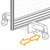 Schermo fonoassorbente e fonoimpedente autostabile JUMBO - cm 250x227h  con 4 piedi su ruote frenate