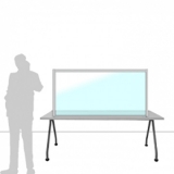 SFO16.08B richiedi preventivo - Schermo parafiato MACRO FRONT OFFICE - cm 160x80h con lastra sollevata Schermo parafiato MACRO FRONT OFFICE - cm 160x80h con lastra sollevata - Schermo parafiato MACRO FRONT OFFICE - cm 160x80h con lastra sollevata