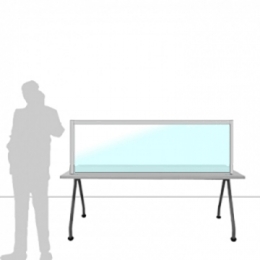 Schermo parafiato MACRO FRONT OFFICE - cm 180x60h con lastra sollevata cm 4