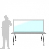 Schermo parafiato MACRO FRONT OFFICE - cm 180x80h con lastra sollevata cm 4 - Schermo parafiato MACRO FRONT OFFICE - cm 180x80h con lastra sollevata cm 4