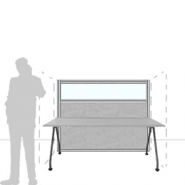 Pannello divisorio MACRO.OFX "finestrato feltro" - cm 180x140h