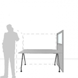 Pannello divisorio MACRO.OFX "finestrato feltro" - cm 80x140h