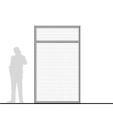 M15.25P-T1 richiedi preventivo - Pannello divisorio MACRO Pannello divisorio MACRO "alveolare" con traversa - cm 150x250h - Pannello divisorio MACRO