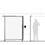 MS15.20P richiedi preventivo - Pannello scorrevole MACRO Pannello scorrevole MACRO "alveolare" - cm 150x200h completo di guida superiore / ruote / serratura e battuta di arrivo - Pannello scorrevole MACRO