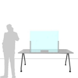 Schermo parafiato ONDESK FRONT OFFICE per front office - cm 100x75h con passacarte cm 30x10 - Schermo parafiato ONDESK FRONT OFFICE per front office - cm 100x75h con passacarte cm 30x10