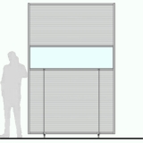 Schermo mobile su ruote MACRO VELA "finestrato alveolare" - cm 200x300h   - Schermo mobile su ruote MACRO VELA 